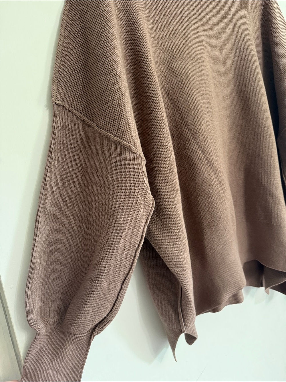Women's Oversized Brown Efan Crewneck Sweater drop shoulders XL - Picture 3 of 7